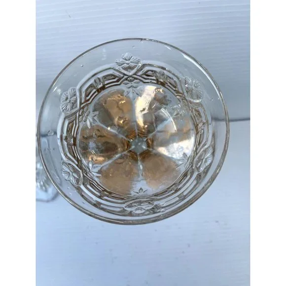 2 Pink Glow Vintage Uranium Etched Depression Glass Goblets - Picture 4 of 12